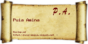 Puia Amina névjegykártya